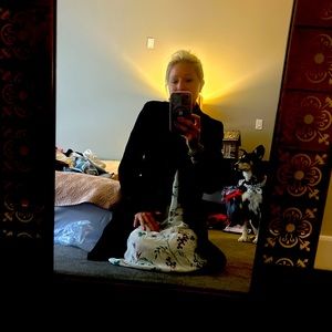 Dark blue wool Burberry trench. Only worn twice. In perfection condition.